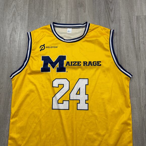University of Michigan Wolverines Basketball Jersey Men's XL Maize Rage Hoops - Picture 2 of 6